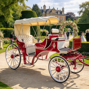 Calèche royale victorienne vintage de luxe électrique et à chevaux à 4 roues pour parcs équestres et attractions touristiques - Product Image 1