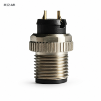 Connecteur mâle M12 à code A avec écrou moleté à verrouillage, montage sur panneau fileté, pour équipement d'automatisation – Vente directe usine