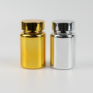 Роскошная пластиковая бутылка для питомцев с серебряным рисунком, 100 мл, 3 унции, капсула для таблеток, бутылка с витаминами для лекарств и с золотой крышкой - Product Image 2