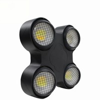Luces de Escenario Impermeables de 4 Ojos, 4x100W, Luz de Audiencia, Blanco Frío + Blanco Cálido, Luz Cegadora LED COB para DJ, Discoteca, Boda, Iglesia