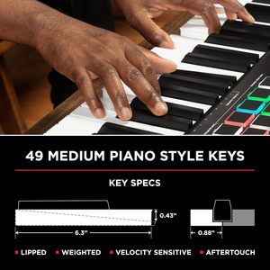 Clavier MIDI USB M-AUDIO Oxygen Pro 49 touches avec pads de rythme, boutons et faders programmables, son Native Instruments - Product Image 5