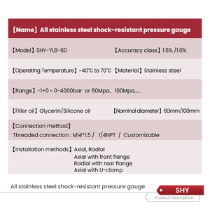 Petrol ve Gaz Endüstrisi Basınç Göstergesi 6000 PSI Sıvı Dolu Darbeye Dayanıklı Manometre - Product Image 6