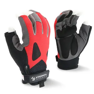 ENTE SAFETY New Style Polyester Half Finger Outdoor Riding Sports Mechanic Safety Gloves