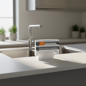 Distributeur magnétique de cuisine pour papier aluminium et film alimentaire, organisateur mural avec coupe-papier, design minimaliste - Product Image 2