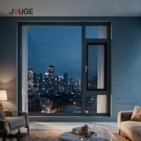 Fenêtre extérieure en aluminium JOUGE Premium avec écran intégré, paroi de 1,8 mm, profondeur de cadre de 110 mm, quincaillerie dissimulée pour projets de construction