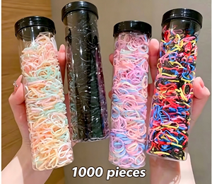 1000 Pezzi Elastici per Capelli Monouso Senza Dolori, Mini Elastici ad Alta Elasticità in Barattolo per Bambine, Neonati e Piccole <span class=keywords><strong>Trecce</strong></span> - Ingrosso - Product Image 2