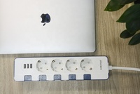 Strip daya standar standar EU, Strip daya kabel ekstensi 1.5m, soket Outlet Tipe C CE dengan port USB, Strip daya standar EU, pabrik OEM