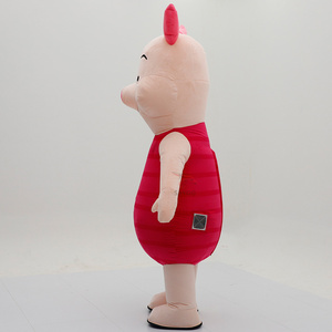 Disfraces inflables de mascota de cerdito de dibujos animados rojo para adultos, para caminar en eventos, alquiler, ropa inflable de cerdito de 2.2m, ¡gran oferta! - Product Image 5