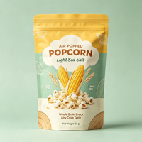 Sachets refermables personnalisés de qualité alimentaire, réutilisables, en Mylar, avec fermeture éclair, pour pop-corn, emballages à fond plat