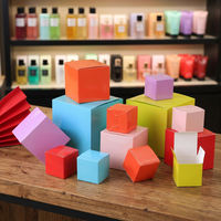 Boîtes en carton blanc vierges, portables, carrées, colorées, multi-tailles, avec finition brillante, pour papier de Noël, crème pour le visage et cosmétiques