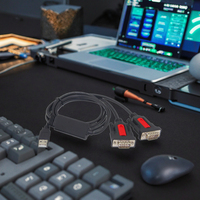 Kabel Adaptor Serial USB 2.0 RS232 Konektor Ganda DB9 Male Tembaga Berlapis Timah dengan Pelindung PVC Berjalin