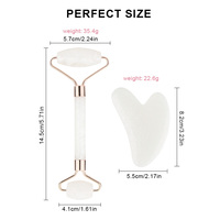 Ensemble de rouleaux de massage facial en jade et de Gua Sha en résine plastique (non pierre naturelle) pour femme – Outil de soin de la peau
