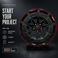 Jantes en alliage forgées PWC noires et rouges à rayons multiples, OEM ODM, vente en gros, fourniture directe usine pour programme de distribution de tuning et de rechange