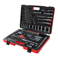 Juego de Herramientas Manuales de Lujo de 121 Piezas, Juego de Herramientas Manuales Métricas Completas de Acero al Cromo Vanadio, Caja de Plástico Soplado Plateado para Reparaciones