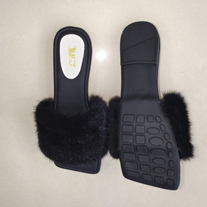 2023 diapositive di pelliccia per le donne pantofole di pelliccia di <span class=keywords><strong>visone</strong></span> all'ingrosso pantofole estive personalizzate con zeppa - Product Image 4
