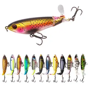 10.5cm17g Pencil Plopper Fishing Lure Floating Minnow Bass Bait with Propeller Tail Topwater Whopper Popper Fishing Lures Bait