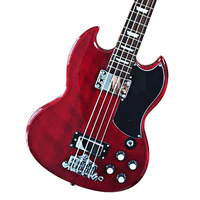Basse Électrique SG 4 Cordes Bourgogne Corps Acajou Touche Palissandre Guitare Basse Électrique Service Personnalisé Disponible