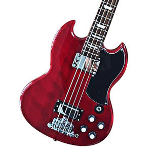 Basse Électrique SG 4 Cordes Bourgogne Corps Acajou Touche Palissandre <span class=keywords><strong>Guitare</strong></span> Basse Électrique Service Personnalisé Disponible - Product Image 2