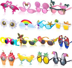 Lunettes de soleil pour fête Luau, lunettes hawaïennes amusantes, accessoires de déguisement tropicaux, accessoires amusants pour fête sur le thème de la plage d'été, décoration d'anniversaire, divers - Product Image 1