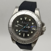 Nouvelles montres automatiques mécaniques SEILOCE NH35 avec bracelet en silicone caoutchouc, logo personnalisé, verre saphir, 40 mm, montre de yacht