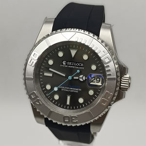 Nouvelles montres automatiques mécaniques SEILOCE NH35 avec bracelet en silicone caoutchouc, logo personnalisé, verre saphir, 40 mm, montre de yacht - Product Image 2