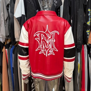 Custom Fashion New Design Pu Leather <b>Jacket</b> for <b>Men</b> 3d Embroidery High Quality Heavyweight Winter Wear Button up Leather <b>Jacket</b> - Product Image 5