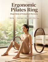 Anneau de Pilates et Ballon de Yoga pour Entraînement à Domicile, Résistance des Jambes, Renforcement du Plancher Pelvien, Remodelage Corporel Complet, Fitness, EVA NBR, Fibre de Verre Haute Élasticité