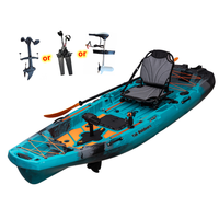 Kayak de Pêche Modulaire à Pédales de 10 Pieds, Capacité de 430 LBS, Conception en 2 Pièces pour le Surf, Kayak Canot Motorisé à Hélice, Facile à Ranger