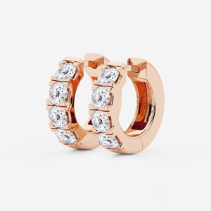 Pendientes de aro con diamantes cultivados en laboratorio, 2 quilates, redondos, para mujer, elegantes, brillantes, joyería fina, regalo minimalista de lujo para cumpleaños - Product Image 2