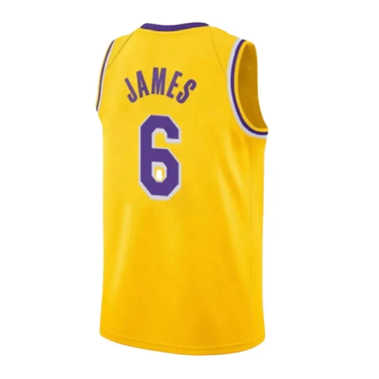 Dropshipping King James #6 Yellow 2023/22 New Best Quality Stitched Basketball Jersey Design and Short Design