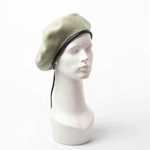 Autumn Winter Fashionable Man Plain Wool Beret <b>Hat</b> French Beret Cap <b>Hat</b> With Faux Leather Binding - Product Image 6