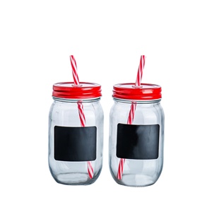 16oz Mason Jar Vaso para beber y Mason Jar Vaso <span class=keywords><strong>con</strong></span> <span class=keywords><strong>pizarra</strong></span> <span class=keywords><strong>con</strong></span> 500ml Frascos de vidrio para uso doméstico - Product Image 1