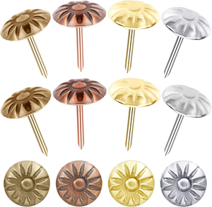 Clavos Decorativos Dorados para Tapicería, Diámetro de Cabeza Redonda de 0.43'', Clavos Decorativos para Muebles, Sofás, Manualidades y Decoración - Product Image 4