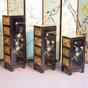 Élégant <span class=keywords><strong>petit</strong></span> meuble <span class=keywords><strong>haut</strong></span> en bois massif américain peinture feuille d'or meubles de salon avec commode et buffet - Product Image 4