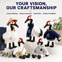 Fabricant de jouets en peluche personnalisés Grue Blanche OEM ODM Vente en gros Poupée réaliste en peluche Jouet doux Mascottes de marque Articles cadeaux