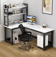 Bureau de coin maison noir personnalisé écriture avec tiroir poste de travail en forme de L table d'ordinateur de bureau