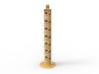 Présentoir rotatif en bois pour cartes de vœux personnalisées Ray, présentoir en contreplaqué pour magasin de cadeaux, accessoires en fil métallique