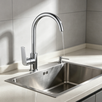 Robinet de cuisine au design moderne, à poignée unique, corps en alliage de zinc, noyau en céramique, idéal pour les hôtels et appartements