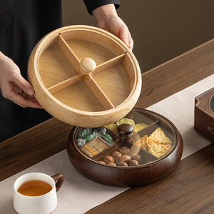 <span class=keywords><strong>Assiette</strong></span> <span class=keywords><strong>en</strong></span> <span class=keywords><strong>bambou</strong></span> compartimentée avec couvercle, plateau à fruits secs <span class=keywords><strong>et</strong></span> biscuits pour la maison <span class=keywords><strong>et</strong></span> les restaurants - Product Image 2