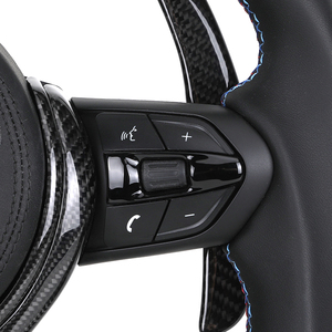 Volante Deportivo Personalizado de Fibra de Carbono Negra con LED y Rayas Rojas y Azules para <span class=keywords><strong>BMW</strong></span> M F10 E71 E70 F30 X3 M3 F15 F80 M4 X1 - Product Image 6