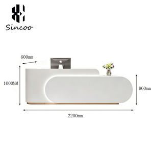 Mostrador de Recepción Moderno para Salón de Belleza de Lujo, con Acabado en Pintura Horneada, Diseño Curvo, para Peluquería, Spa y Tienda - Product Image 6