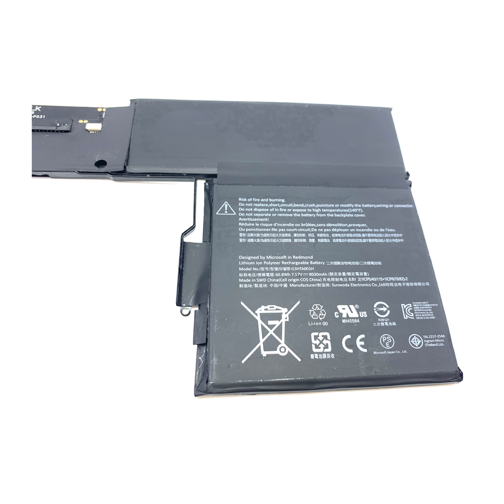 Оригинальный аккумулятор 7,57 V 8030mAh G3HTA001H для Microsoft Surface Book 1785 Keyboard 2(1ICP5/40/115 + 1ICP6/78/82)-2