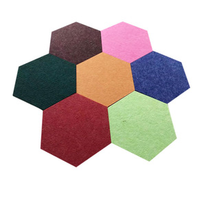 <span class=keywords><strong>Feuille</strong></span> de panneau acoustique en feutre de fibre de polyester pour le bureau Mix Color Hexagon Pet 100% Noise Absorber - Product Image 3