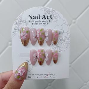 Venta al por Mayor <span class=keywords><strong>de</strong></span> 10 <span class=keywords><strong>Uñas</strong></span> <span class=keywords><strong>Acrílicas</strong></span> Pintadas a Mano, Diseño Cuadrado, Hermoso y Lujoso, Personalizado, 100% Hecho a Mano, <span class=keywords><strong>Uñas</strong></span> Postizas - Product Image 1