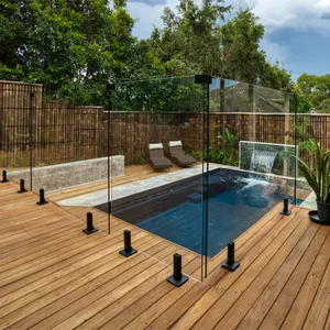 Rahmenlose Schwimmbad zapfen geländer Designs für Balkon glas geländers ysteme Leitplanke