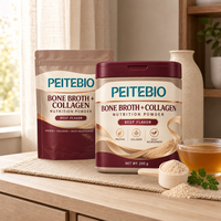 Poudre nutritive de bouillon d'os au collagène PEITEBIO avec protéines et nutrition quotidienne, saveur bœuf, 200g