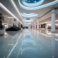 Theforce House Mall dekorasi epoxy cat lantai polyaspartic beton lapisan lantai tinggi transparan dan non-slip