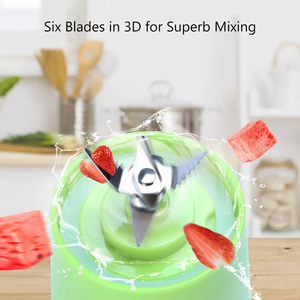 Wholesale Rechargeable Portable <strong>Juicer</strong> Blender Freshly Squeezed Juice Mixer Personal Safety 6 Blades Mini <strong>Juicer</strong> - Product Image 3