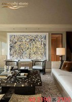 Dalle de quartzite de luxe Orange Feuilles d'automne, pierre naturelle rétroéclairée pour mur d'accentuation de villa à plafond haut