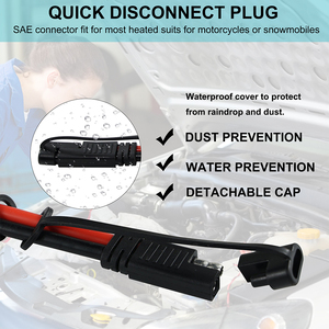 สายเคเบิล SAE 12V 24V แบบถอดเร็ว พร้อมปลั๊ก SAE 2 ขา ต่อกับขั้วแบตเตอรี่แบบวงแหวน พร้อมฟิวส์ป้องกัน 15A - Product Image 3